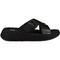 FitFlop F-mode Espadrille Buckle Leather Flatform Slides Klipklapper
