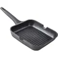 Supreme Grill I Støbt Aluminium Med Fast Håndtag I Stribet Xylan 28 Cm