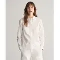Gant Ganttil kvinder. 4300348 Skjorte Regular Fit poplin hvid (46), Casual, Bomuld, Lange ærmer