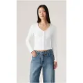 Levi's Levi'stil kvinder. A8783-0000 Muse langærmet t-shirt hvid (XL), Casual, Bomuld, Lange ærmer