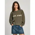 Pepe Jeans Pepe Jeanstil kvinder. PL581452 Sweatshirt Gayle grøn (M), Casual, Økologisk bomuld, Bæredygtig