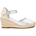 Xti Xtitil kvinder. 14074616-PLATA Espadriller i sølvfarvet læder 140746 (40), 5-8 cm, Ruskind, Spænder, Casual
