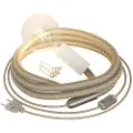 Creative Cables Snakebis Lampe Med Reb-stikprop Jutesnor Og 2-benet Stik Med Pære