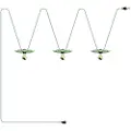 Creative Cables Med Bulb Lumet ´maioliche´ Systemkrans Med Tekstilkabel3 Lampeholdere Og Lampeskærmekrog Og Sort Stik- 10 M
