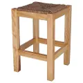 Wellhome Lav Firkantet Rustik Træbænk 32.5x32.5x48.5 Cm
