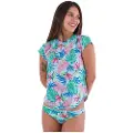 Hurley Java Tropical Rashguard Med Korte ærmer Til Kvinder