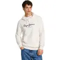 Pepe Jeans Pepe Jeanstil mænd. PM582695 Sweatshirt Saul hvid (M), Casual, Økologisk bomuld, Bæredygtig