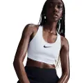 Nike Justerbar Nike Swoosh-sports-bh uden indlæg og med kraftig støtte til kvinder - hvid