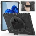 Mtp Products Microsoft Surface Pro 8 Heavy Duty 360 Cover med Håndrem - Sort