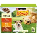 Bonzo med oksekød, kylling, lam i sauce måltidsposer vådfoder til hunde