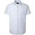 Hackett London Hackett Londontil mænd. HM309433 Kortærmet slim fit skjorte hvid (S), Casual, Linned, Korte ærmer