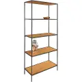 House Nordic - Reol Vita. 5 hylder af eg med sort ramme 36 x 80 x 170 cm. - Brun - Bogreoler - - Homeroom