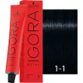 Schwarzkopf Schwarzkopf-Professional Haarfarver Igora-RoyalCendrés & CoolsPermanent Color Cream 1-1 Blåsort 60 ml (1.467,00 kr / 1 l)