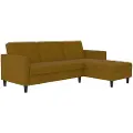 Dorel Home - 3-personers sovesofa med chaiselong Presley - Gul - Sovesofaer - - Homeroom