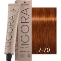 Schwarzkopf Schwarzkopf-Professional Haarfarver Igora-RoyalAbsolutes Permanent Anti-Age Color Creme 7-70 Mellemblond kobber natur 60 ml (1.467,00 kr / 1 l)