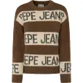 Pepe Jeans Pepe Jeanstil kvinder. PL702226 Helmi brunstribet strikket trøje (XS), Casual, Polyester