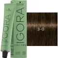 Schwarzkopf Schwarzkopf-Professional Haarfarver Igora-Zero-AmmPermanent Color Cream 3-0 Mørkebrun 60 ml (1.467,00 kr / 1 l)