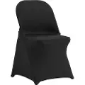 Vevor Stretch Spandex Foldstolbetræk, Universal Passende Stolebetræk, Aftageligt Vaskbart Beskyttende Slipbetræk, Til Bryllup, Ferie, Banket, Fest, Fejring, Spisning (100 STK. Sort)