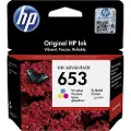 HP 653 / 3YM74AE Tri-Color Ink (Cyan Magenta Yellow) - Blækpatron Cyan, Magenta, Gul