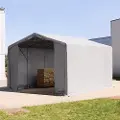 TOOLPORT 6x6m, Telthal, PVC-teltdug, grå, med statikpakke (beton undergrund)