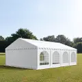 TOOLPORT 5x8m, Partytelt, PVC-teltdug, hvid, med bundramme