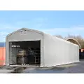 TOOLPORT 5x30m, Telthal, PVC-teltdug, grå, med statikpakke (beton undergrund)