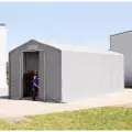 TOOLPORT 6x12m, Telthal, PVC-teltdug, grå, med statikpakke (beton undergrund)