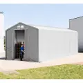 TOOLPORT 6x12m, Telthal, PVC-teltdug, grå, med statikpakke (beton undergrund)