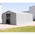 TOOLPORT 5x12m, Telthal, PVC-teltdug, grå, med statikpakke (blød undergrund)