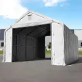 TOOLPORT 6x12m, Telthal, PRIMEtex-PVC-teltdug, grå, med statikpakke (blød undergrund)