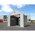 TOOLPORT 4x8m, Telthal, PRIMEtex-PVC-teltdug, grå, med statikpakke (beton undergrund)
