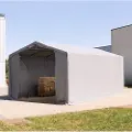 TOOLPORT 5x8m, Telthal, PVC-teltdug, grå, med statikpakke (beton undergrund)