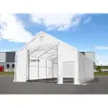 TOOLPORT 8x20m, Telthal, PRIMEtex-PVC-teltdug, hvid, med statikpakke (beton undergrund)