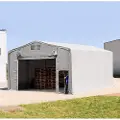 TOOLPORT 8x8m, Telthal, PRIMEtex-PVC-teltdug, grå, med statikpakke (beton undergrund)