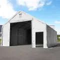TOOLPORT 8x20m, Telthal, PRIMEtex-PVC-teltdug, grå, med statikpakke (blød undergrund)