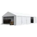 TOOLPORT 5x10m PVC lagertelt, hvid, med bundramme