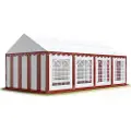 TOOLPORT 4x8m, Partytelt, PVC-teltdug, rød og hvid