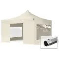 TOOLPORT 4x4m, aluminium, easy-up-pavillon, 4 sidedele, creme