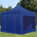 TOOLPORT 3x3m, stål, easy-up-pavillon, 4 sidedele, mørkeblå
