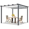 PRIMEYARD 3x3m Pergola, Solsejl, stone