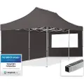 TOOLPORT 3x6m, aluminium, easy-up-pavillon, 2 sidedele, mørkegrå