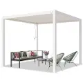 PRIMEYARD 3x3m Pergola, lameltag, hvid