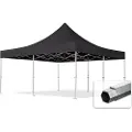 TOOLPORT 5x5m, aluminium, easy-up-pavillon, uden sidedele, sort