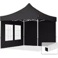 TOOLPORT 3x3m, stål, easy-up-pavillon, 2 sidedele, mørkegrå