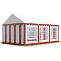 TOOLPORT 4x6m, Partytelt, PVC-teltdug, rød og hvid