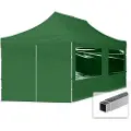 TOOLPORT 3x6m, aluminium, easy-up-pavillon, 4 sidedele, mørkegrøn