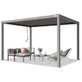 PRIMEYARD 3x4m Pergola, lameltag, perlegrå