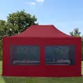 TOOLPORT 3x4,5m, stål, easy-up-pavillon, 4 sidedele, rød