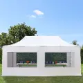 TOOLPORT 3x6m, stål, easy-up-pavillon, 4 sidedele, hvid