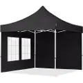 TOOLPORT 3x3m, stål, easy-up-pavillon, 2 sidedele, sort